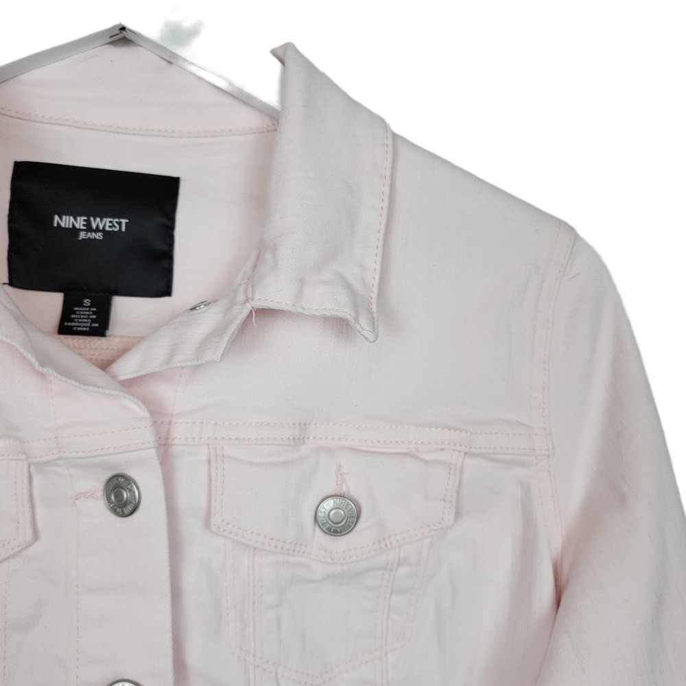 Nine West Jeans Pale Pink Stretch Denim Jacket - Size S - Picture 2 of 3